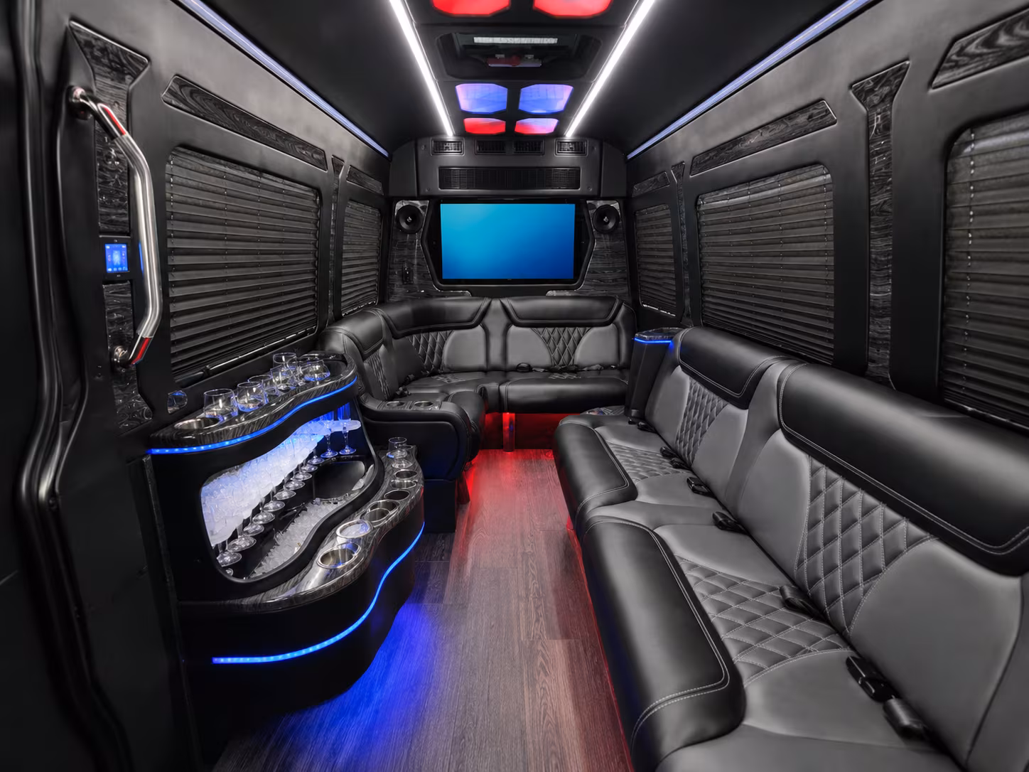 san angelo 30 passenger party bus inside