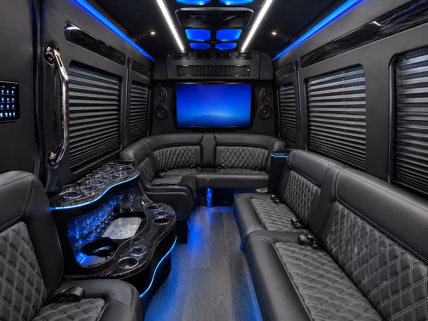san angelo 50 passenger party bus interior