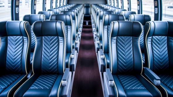 50 passenger charter bus inside san angelo